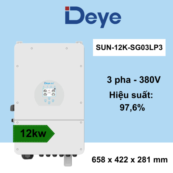 Inverter Hybrid Deye 12KW 3 Pha | Biến Tần Hybrid Công Suất Cao