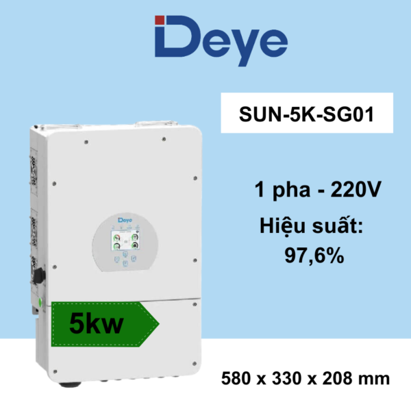 Inverter Hybrid Deye 5kW | Biến Tần Hòa Lưới Có Lưu Trữ Deye 5KW